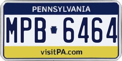 PA license plate MPB6464