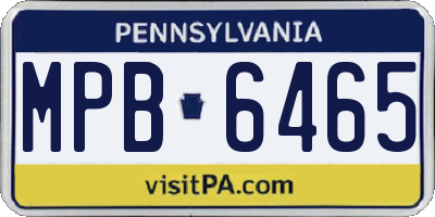 PA license plate MPB6465