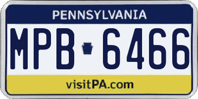 PA license plate MPB6466