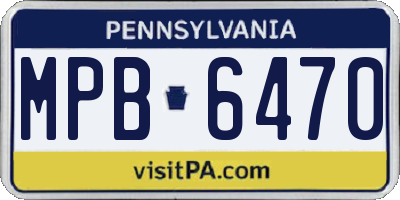 PA license plate MPB6470