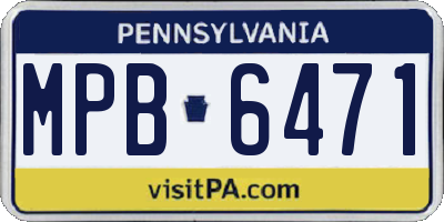 PA license plate MPB6471