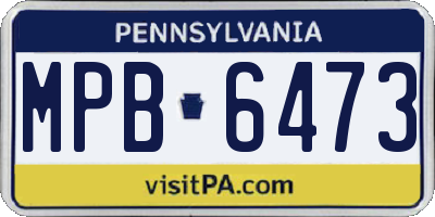 PA license plate MPB6473