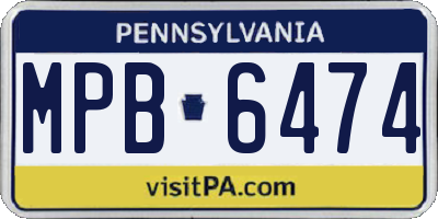 PA license plate MPB6474