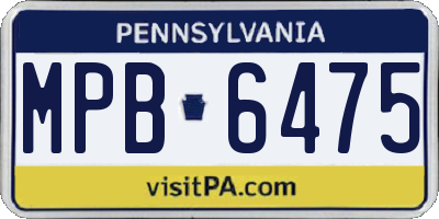 PA license plate MPB6475