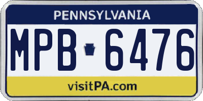 PA license plate MPB6476
