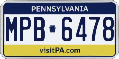 PA license plate MPB6478