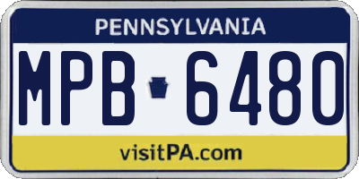 PA license plate MPB6480