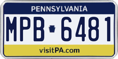 PA license plate MPB6481