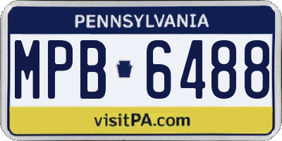 PA license plate MPB6488