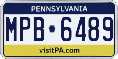 PA license plate MPB6489