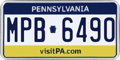 PA license plate MPB6490