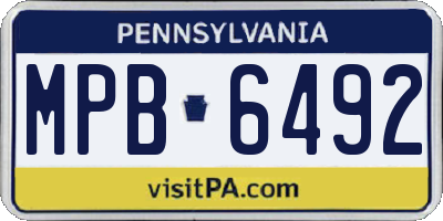 PA license plate MPB6492