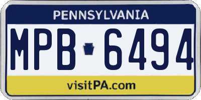PA license plate MPB6494