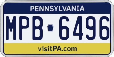 PA license plate MPB6496