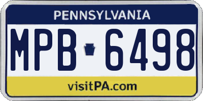 PA license plate MPB6498