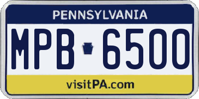PA license plate MPB6500