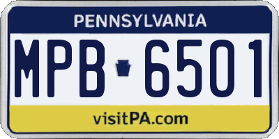 PA license plate MPB6501
