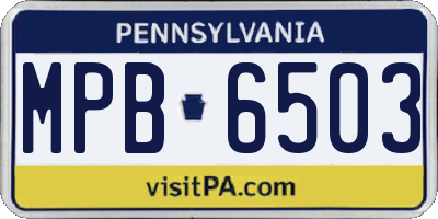 PA license plate MPB6503