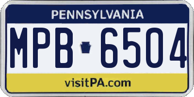 PA license plate MPB6504