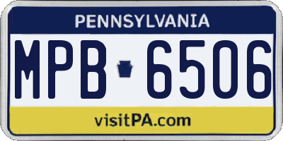PA license plate MPB6506
