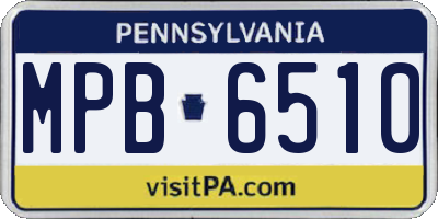 PA license plate MPB6510
