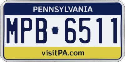 PA license plate MPB6511