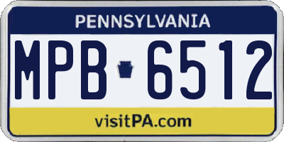 PA license plate MPB6512