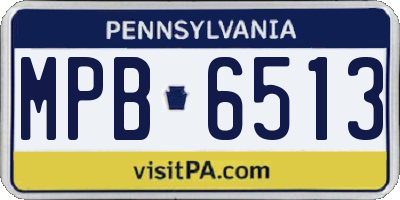PA license plate MPB6513