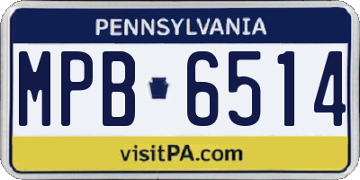 PA license plate MPB6514