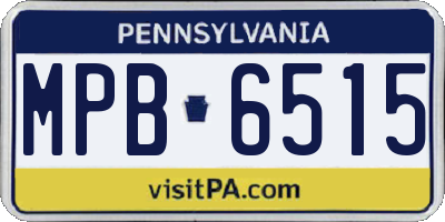 PA license plate MPB6515