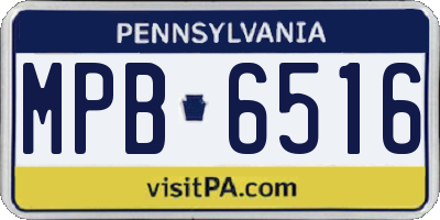 PA license plate MPB6516