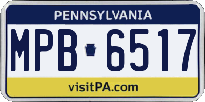 PA license plate MPB6517