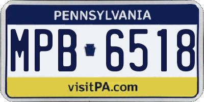 PA license plate MPB6518