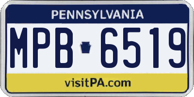 PA license plate MPB6519
