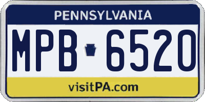 PA license plate MPB6520