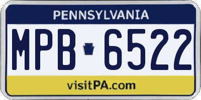 PA license plate MPB6522