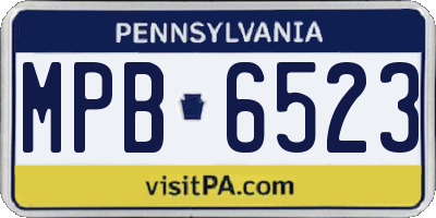 PA license plate MPB6523