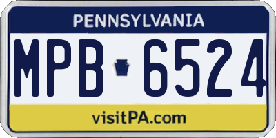 PA license plate MPB6524