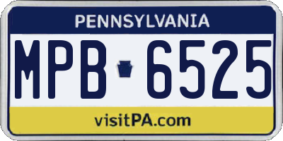 PA license plate MPB6525