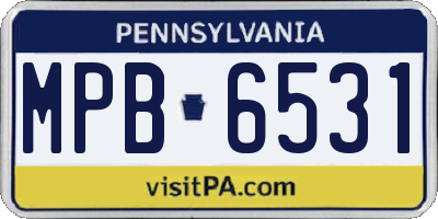 PA license plate MPB6531