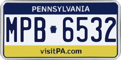 PA license plate MPB6532