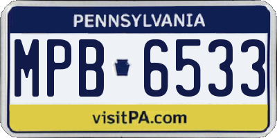PA license plate MPB6533