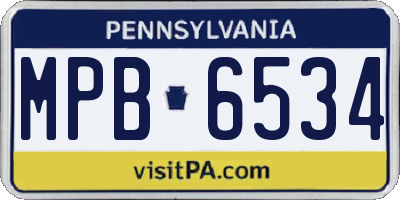 PA license plate MPB6534