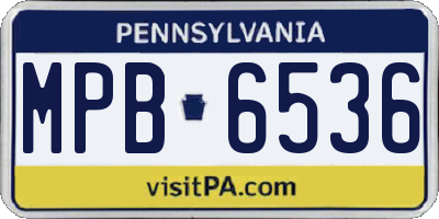 PA license plate MPB6536