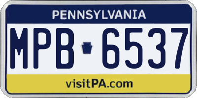 PA license plate MPB6537