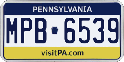 PA license plate MPB6539