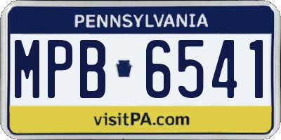 PA license plate MPB6541