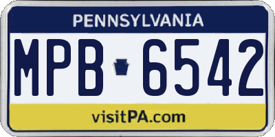PA license plate MPB6542