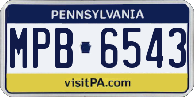 PA license plate MPB6543