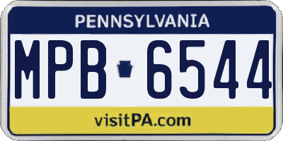 PA license plate MPB6544